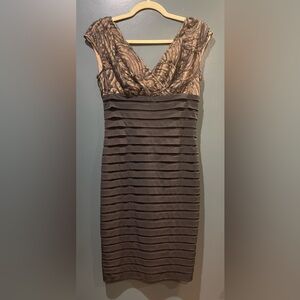Elegant Black and Brown Women's Dress